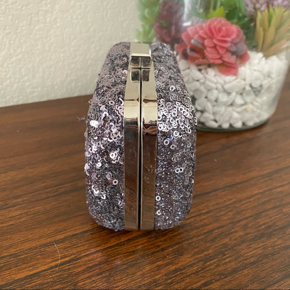 Expression Nyc Hard Structured Sequins Silver Gla… - image 3